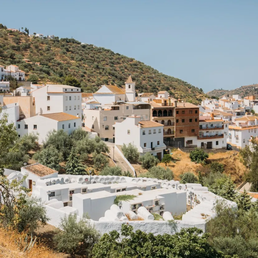 The circular cemetery of Sayalonga. Viewed from the Mirador del Cementerio Redondo.
